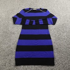 Michael Kors Sweater Womens S Blue Black Knit Pullover Tunic Dress Sweatshirt