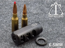 1/2x28 6.5mm Nitride muzzle brake with crush washer. Made in the U.S.A.