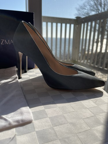 Stuart Weitzman Legend Denim Blue Suede Pointed Toe Pumps 38.5/8M $425 VERY RARE - Picture 5 of 17