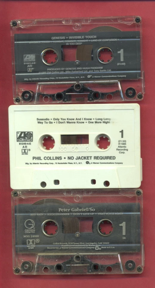 3 CASSETTES: GENESIS INVISIBLE TOUCH, PETER GABRIEL SO, PHIL COLLINS NO JACKET ! - Image 3 of 4