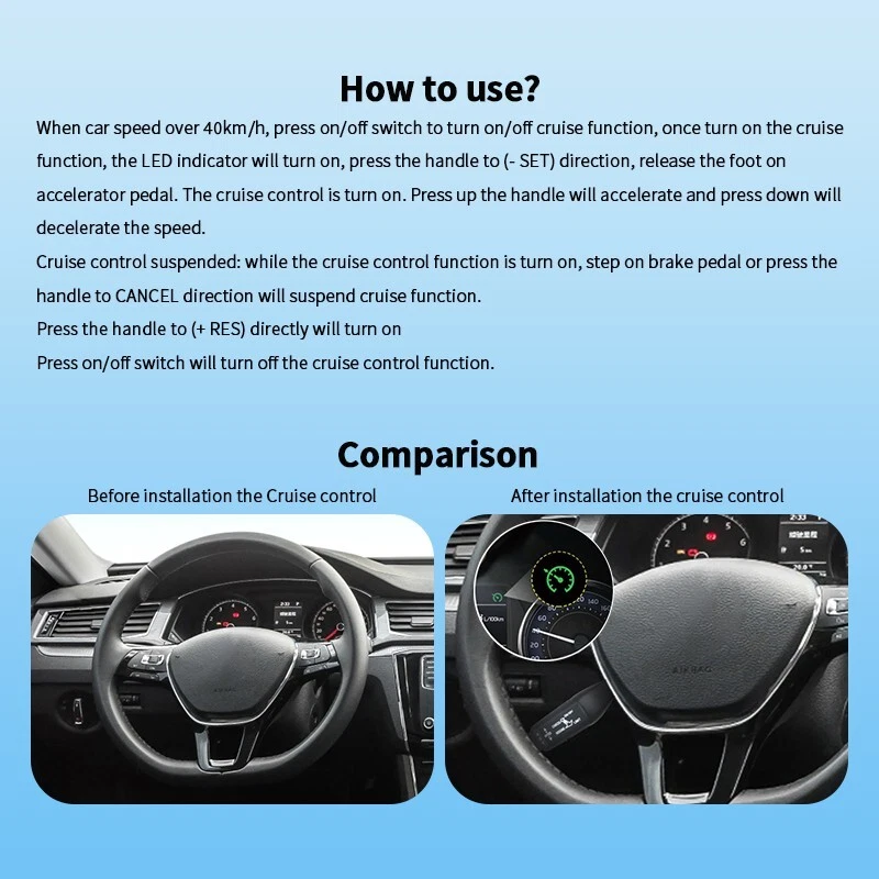 EASYGUARD ECC001 Electric Universal Cruise Control System Kit Car Speed Control - Image 2 of 4