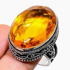 Citrine Silver Ring 925 Sterling Silver Ring Handmade Gemstone Ring Women's Ring