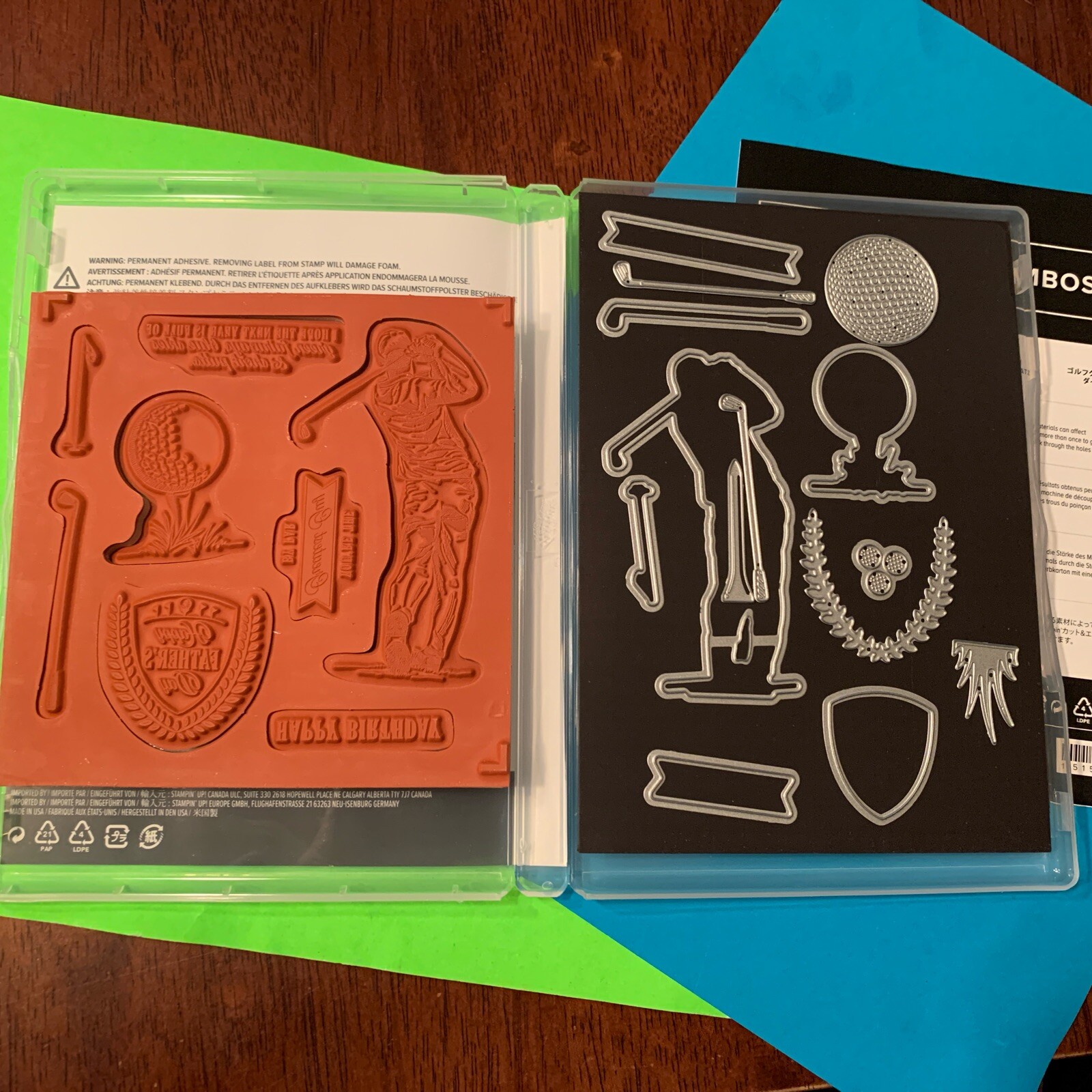 Stampin Up!  CLUBHOUSE Stamps & GOLF CLUB Dies - GOLF - Father&rsquo;s Day Unused HTF