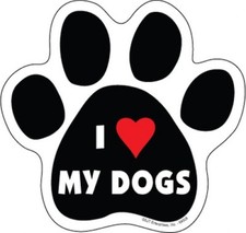 I HEART MY DOGS CUTE DOG PAW PRINT Fridge Car Magnet 5"x5" LARGE SIZE NEW