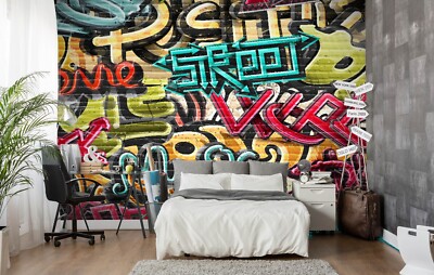 3D Graffiti Design M6759 Tapete Wandbild Selbstklebend Abnehmbare Aufkleber Romy