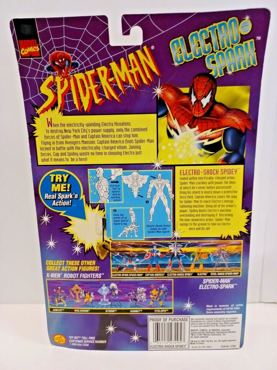 Toy Biz Spider-Man ELECTRO SPARK ELECTRO SHOCK SPIDEY Unopened