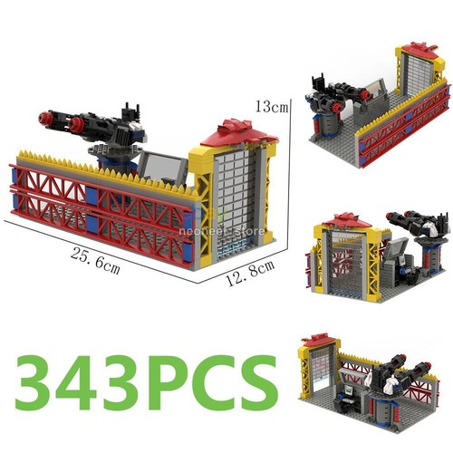 MOC Military WWII Army Base Fortress Baseplate Building Blocks Bricks Drawbridge - Picture 41 of 42
