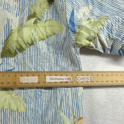 Tommy Bahama Shirt Button-Up Short Sleeve Size M Silk Blue Floral Adult Mens - Picture 5 of 10