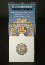 22.5 mm Coin Flips Supersafe Self Adhesive 2x2 50 Holders US Nickels Free Post