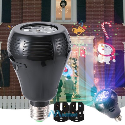 Snowflake Rotating LED Lights Christmas Moving LED Lamp E27 + 2 Slides for Party