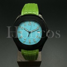 Custom Made PP Style Watch NH35 Automatic Movement Aquanaut L/BL Dial BK Case LG