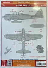 Eduard 1:72 A6M2 Zero Stencils Waterslide Decals D72037 (Tamiya/Airfix/Hasegawa)