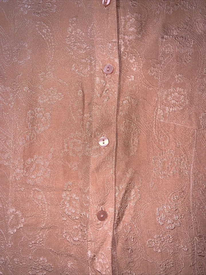 Camisa de seda floral delantera con botones Silkland de segunda mano para mujer (talla L) Foto 4 de 4