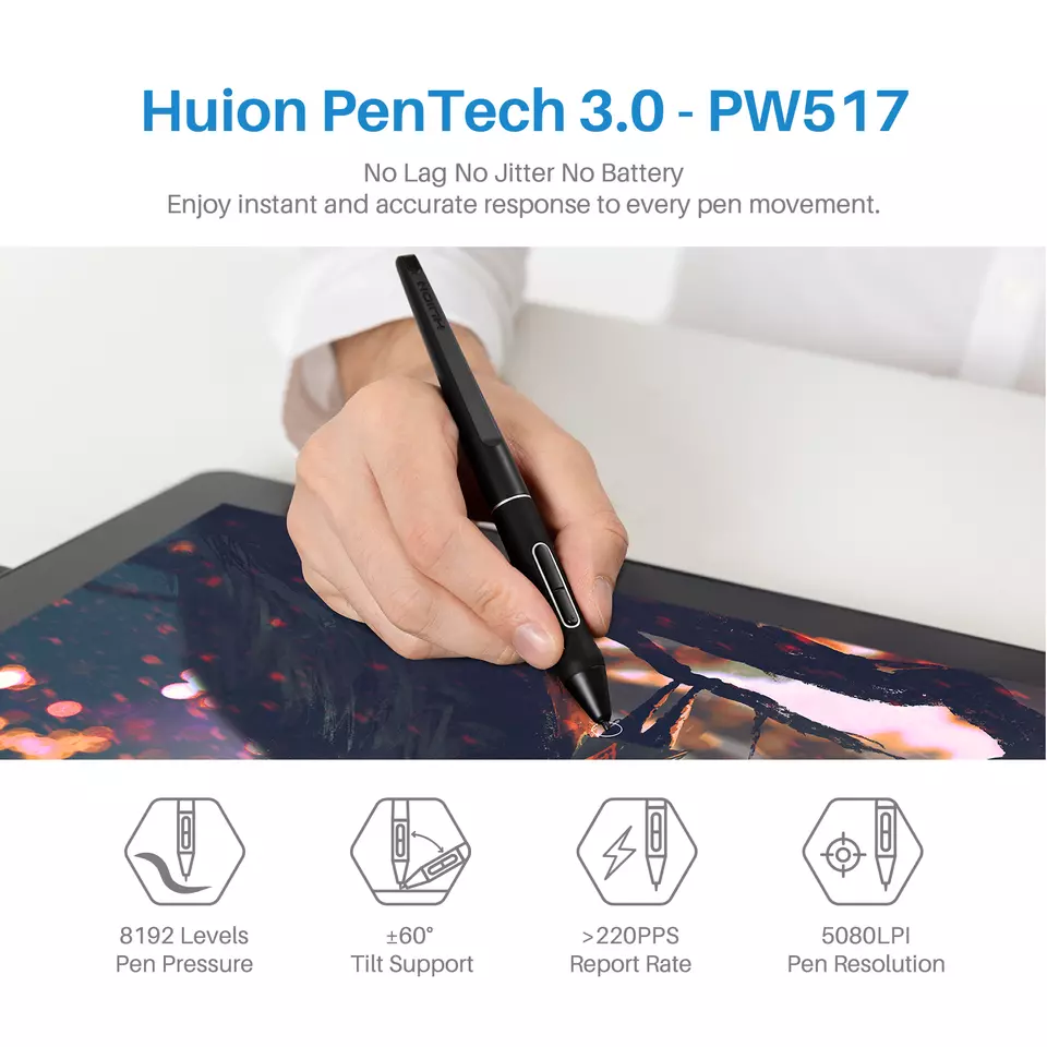 HUION KAMVAS PRO 16 （4K）Graphics Drawing Tablet with Screen Full-Laminated Stand - Image 2 of 4