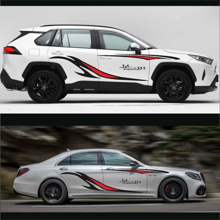 Stickers Vinyl Two Side Stripes Graphics Styling Body Decals Car Accessaries x 2 - Изображение 3 из 4