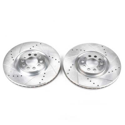 Disc Brake Rotor Set-Front Drilled, Slotted and Zinc Plated Brake Rotor Pair