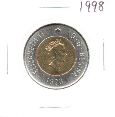Canada 2 Dollar Coin 1998 Queen Elizabeth II Bi-metallic as