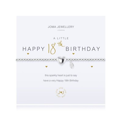 Joma Silver Plated Beaded Bracelet A Little HAPPY 18th BIRTHDAY + Gift Bag 1086