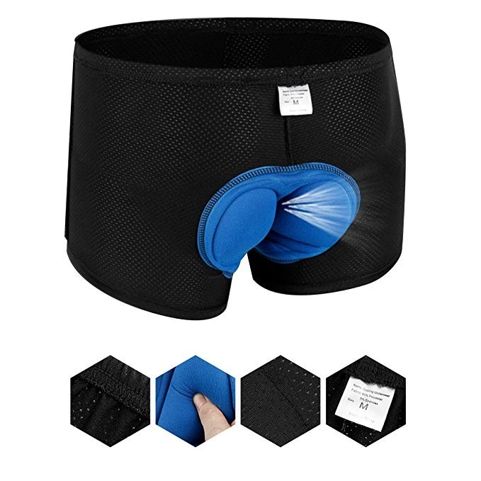 Men Women Cycling Shorts Mountain Bike Bicycle Underwear Silicone Gel Paded US Foto 4 de 4