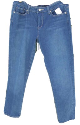 SEVEN BRAND MEDIUM BLUE SLIM COTTON CROP CAPRI CLASSIC JUNIORS