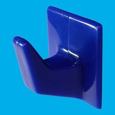 4x Small 30mm Blue Plastic Self Adhesive Stick-On Hanging Square Wall Hooks