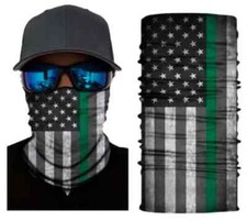Neck Gaiter Face Mask Fishing Sun Headwear Protection Thin Green Line Military