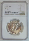 Blast White 1953 Proof Franklin Half - NGC PR65, PF65, PR 65