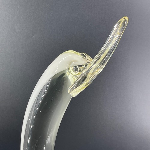 Murano Hand Blown Glass 20" Tall Swan Duck Bird Statuette Figurine Italian Italy - Picture 5 of 15
