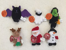 Starbucks Set of 6 Finger Puppets Halloween Christmas 2000 MWT