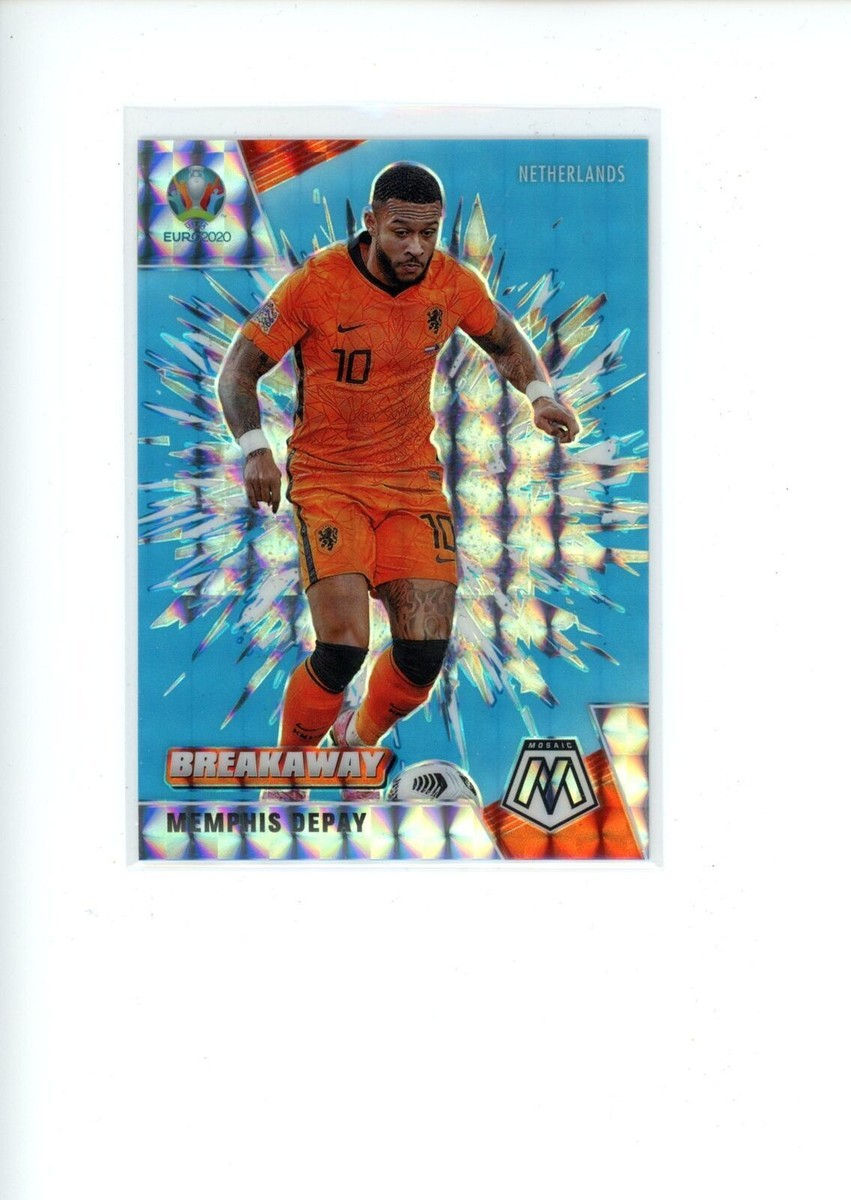 2021 Mosaic UEFA Euro Memphis Depay #12 Breakaway Blue Fluorescent