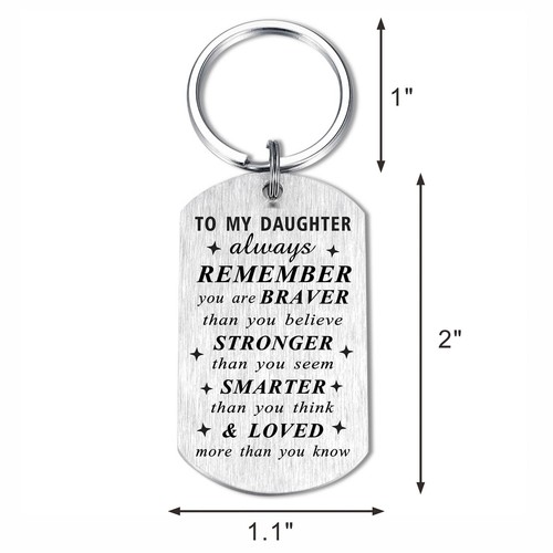 Daughter Keychain Gift from Parents Birthday Wedding Fun Safe Choices - Picture 4 of 6