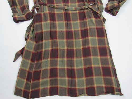 Vtg 1950's 60's Rayon Plaid Robe W/ Belt 50s Hollywood VLV Mod Loungewear Shadow - Picture 10 of 13