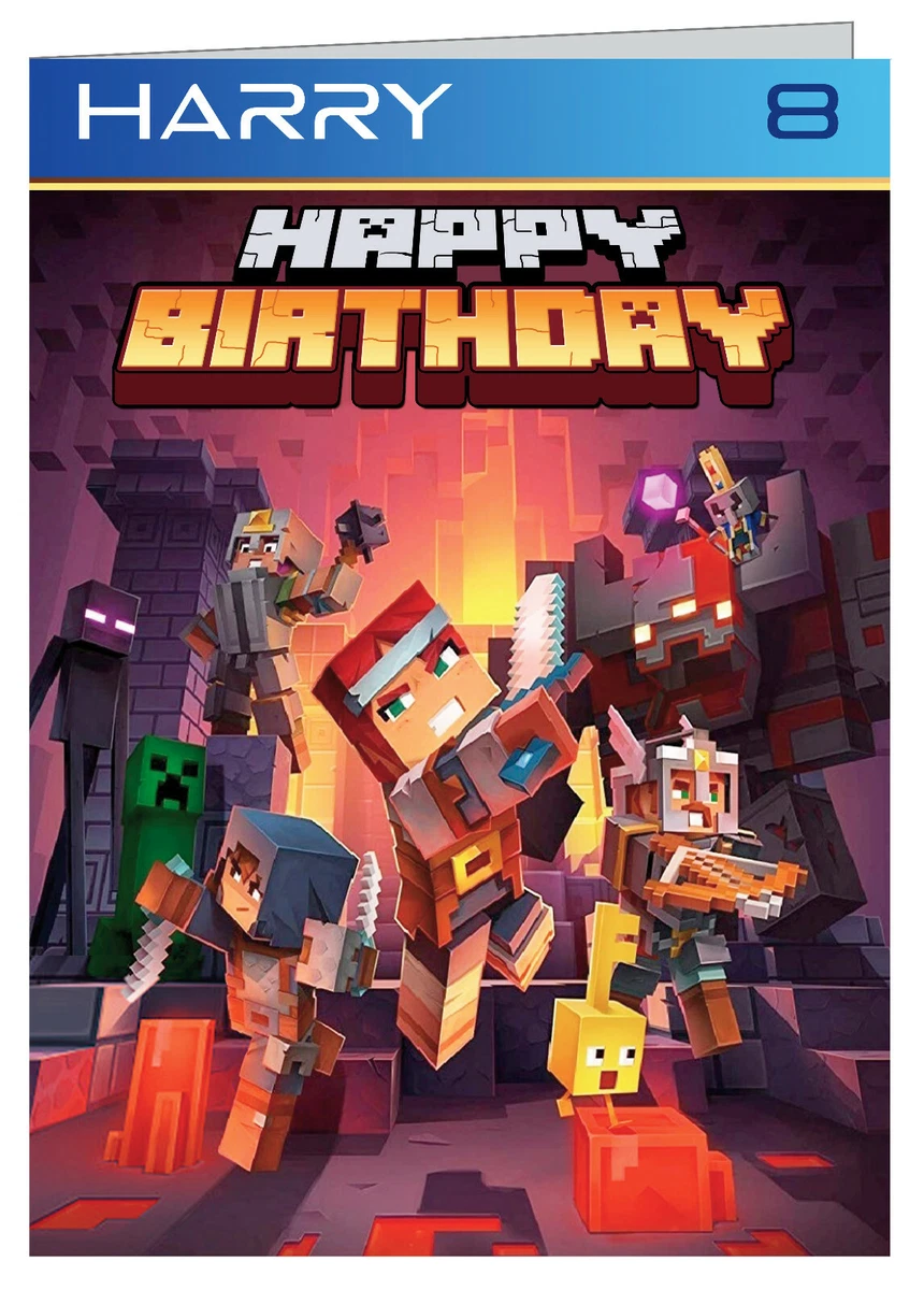 Lego Minecraft Dungeons Personalised Birthday Card A5 eBay