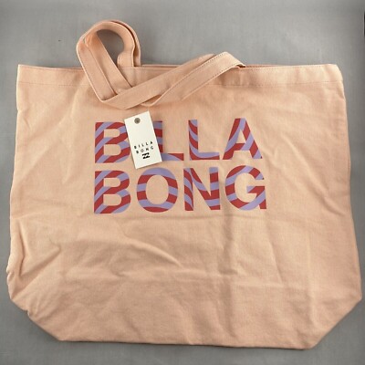 BILLBONG 'Surf' 100% Cotton Canvas Tote Bag - Tropical Peach (TPE)