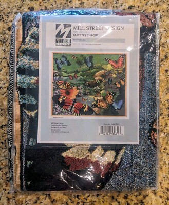 Beautiful Butterfly Tapestry Throw - 48x60 inches - Great Gift!