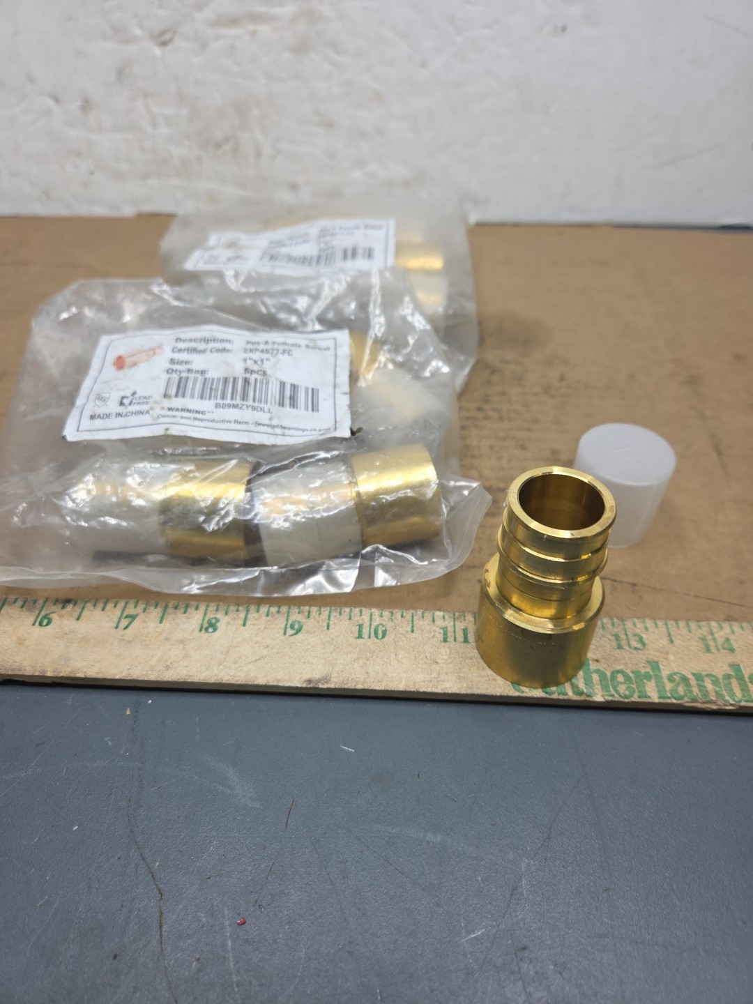  10 PCS Pex-A 1"x1" Female Sweat Adapter Expansion Brass Fittings, No Lead
