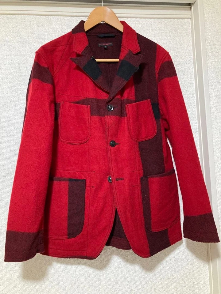 Engineered Garments x Woolrich Bedford Jacket Red Check Single Coat #EL ZCA - Image 2 of 4