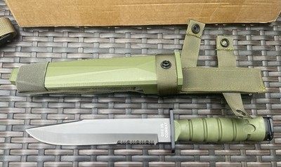 Ontario Knife OKC3S  USMC Combat 8'' Blade and Scabbard Green