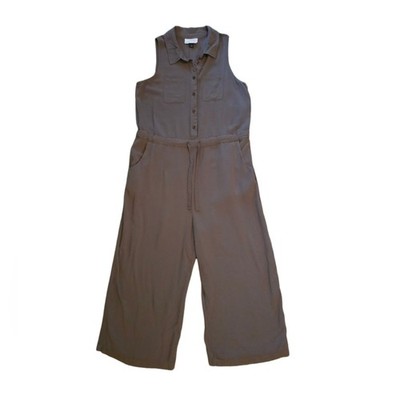 Universal Thread Sleeveless Green Rayon Collared Jumpsuit Small
