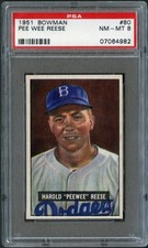 1951 Bowman #80 Pee Wee Reese Dodgers PSA 8 NM-MT 07064982 