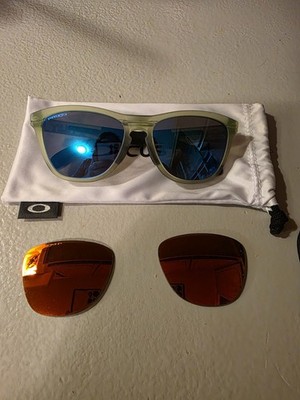 Oakley Custom Frogskins Range Fern Black Prizm Sapphire Ruby Polarized Combo!