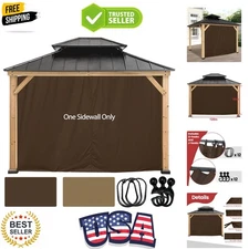Brown 10ft Gazebo Privacy Side Panel - Reinforced for Stability & Easy Setup