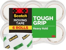 Tough Grip Moving Packing Tape, Clear, Moving Tape that Secures Boxes up to 80