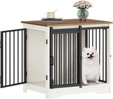 27.2" S Dog Crate Furniture Indoor Dog Kennel with Barn Door Heavy Duty Dog
