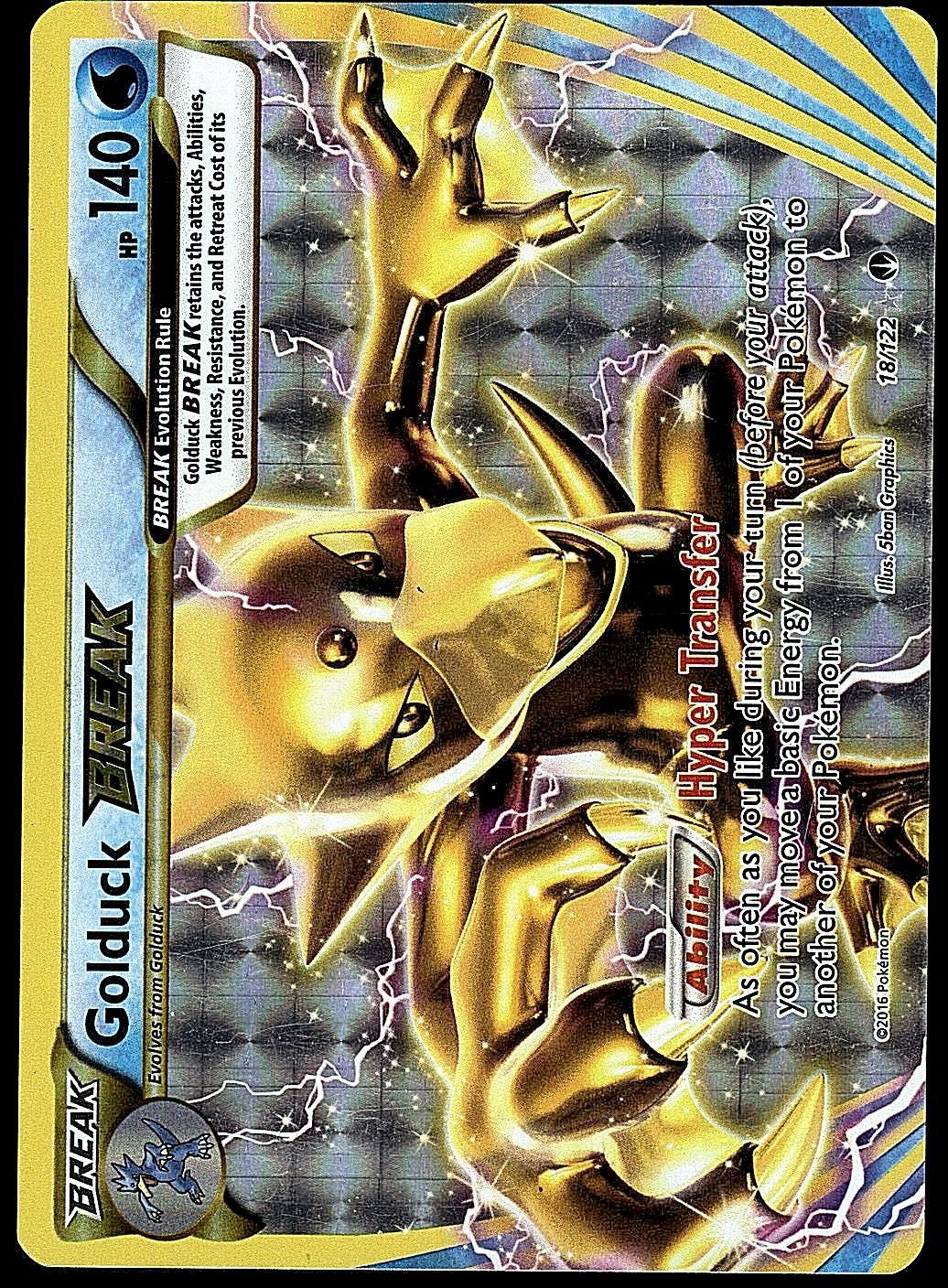 Golduck BREAK 18/122 BREAK Rare BREAKpoint Pokemon Moderately Played