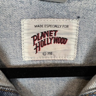 Vintage Planet Hollywood Denim Jacket Mens XL Blue Las Vegas