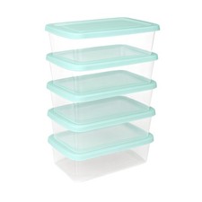 Sterilite 6 Qt Storage Boxes, Clear Plastic Containers with Snap Lids, Set of 5