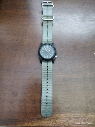 Bertucci A-2R DX3 40mm Field Watch 50M Olive Green Nylon Band - New Battery - Picture 8 of 8