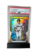 Jacob Berry Topps 2023 1st Bowman Draft Chrome BDC-19 Gold Refractor 46/50 PSA 9