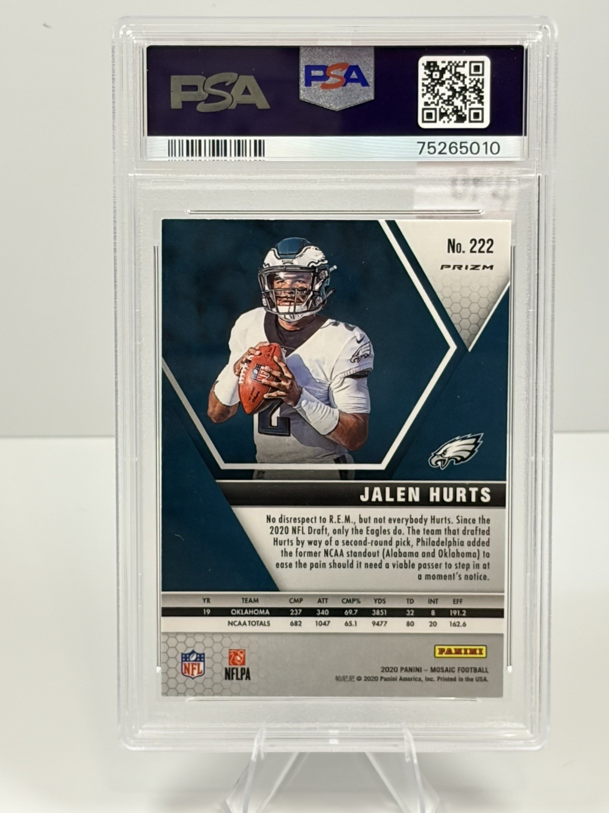 2020 Jalen Hurts Panini Mosaic Reactive Gold Rookie Card #RR-JAH PSA 10 🔥  view 2